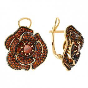 Золотые серьги Александра кл1911аск-к с фианитом кл1911аск-к фото