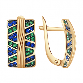 Золотые серьги Александра кл1920а-20ск с фианитом кл1920а-20ск фото