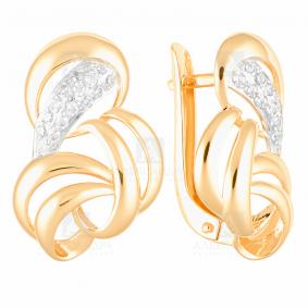 Золотые серьги Александра кл1921аск с фианитом кл1921аск фото