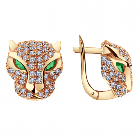 Золотые серьги Александра кл1930аск с фианитом кл1930аск фото