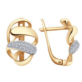 Золотые серьги Александра кл1931аск с фианитом кл1931аск фото