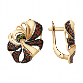 Золотые серьги Александра кл1935а-20ск с фианитом кл1935а-20ск фото