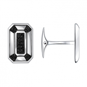 Запонки из белого золота Александра кл1956в-20сб с фианитом кл1956в-20сб фото