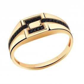 Золотое кольцо Александра кл1957-20ск-ч с фианитом кл1957-20ск-ч фото