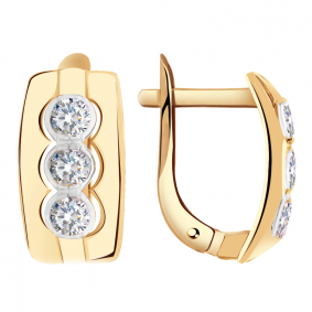 Золотые серьги Александра кл1968а-62ск с Swarovski кл1968а-62ск фото