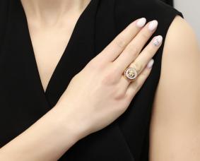 Кольцо из лимонного золота Александра кл1983-03сл с фианитом кл1983-03сл фото