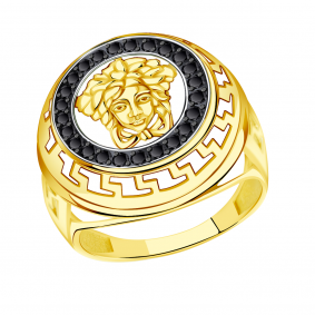 Кольцо из лимонного золота Александра кл1983-20сл-ч с фианитом кл1983-20сл-ч фото