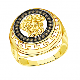 Кольцо из лимонного золота Александра кл1983-20сл-ш с фианитом кл1983-20сл-ш фото