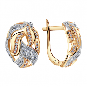 Золотые серьги Александра кл2008аск с фианитом кл2008аск фото