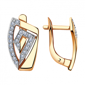 Золотые серьги Александра кл2032аск с фианитом кл2032аск фото