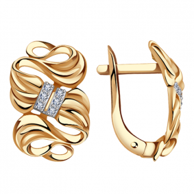 Золотые серьги Александра кл2036аск с фианитом кл2036аск фото