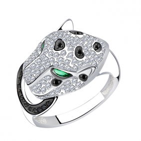 Кольцо из белого золота Александра кл2058-20сб-зч с фианитом кл2058-20сб-зч фото