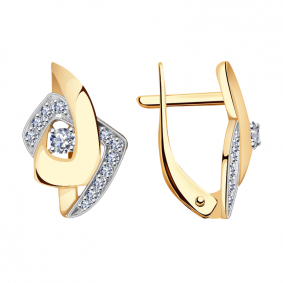 Золотые серьги Александра кл2063аск с фианитом кл2063аск фото