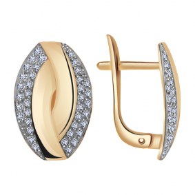 Золотые серьги Александра кл2065аск с фианитом кл2065аск фото