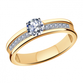 Золотое кольцо Александра кл2095-62ск с Swarovski кл2095-62ск фото