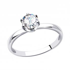 Помолвочное кольцо из белого золота Александра с Swarovski кл2098-62сб кл2098-62сб фото