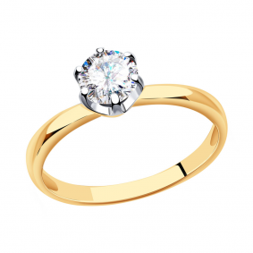 Помолвочное кольцо из золота Александра с Swarovski кл2098-62сбк кл2098-62сбк фото