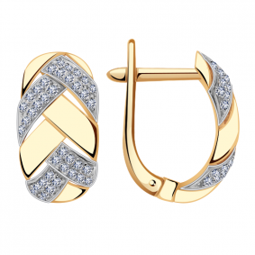 Золотые серьги Александра кл2110аск с фианитом кл2110аск фото