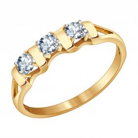 Золотое кольцо Александра кл2120-62ск с Swarovski кл2120-62ск фото