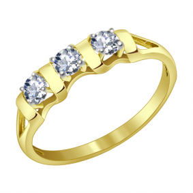 Кольцо из лимонного золота Александра кл2120-62сл с Swarovski кл2120-62сл фото