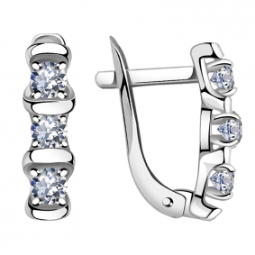 Серьги из белого золота Александра кл2120а-62сб с Swarovski кл2120а-62сб фото