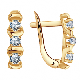 Золотые серьги Александра кл2120а-62ск с Swarovski кл2120а-62ск фото