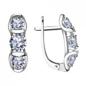 Серьги из белого золота Александра кл2137а-62сб с Swarovski кл2137а-62сб фото