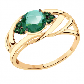 Золотое кольцо Александра кл2146-13ск-з с фианитом и кварцем кл2146-13ск-з фото