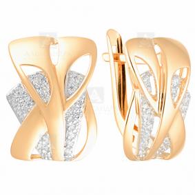 Золотые серьги Александра кл2147аск с фианитом кл2147аск фото
