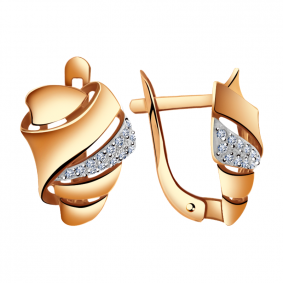 Золотые серьги Александра кл2148аск с фианитом кл2148аск фото