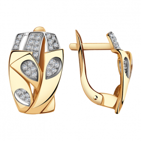 Золотые серьги Александра кл2150аск с фианитом кл2150аск фото