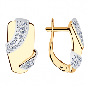 Золотые серьги Александра кл2172аск с фианитом кл2172аск фото