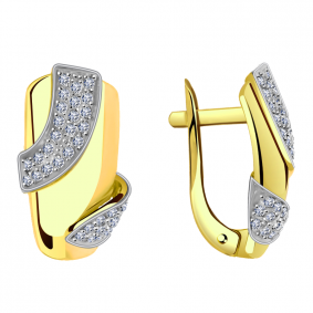 Серьги из лимонного золота Александра кл2172асл с фианитом кл2172асл фото