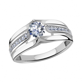 Помолвочное кольцо из белого золота Александра с Swarovski кл2178-62сб кл2178-62сб фото