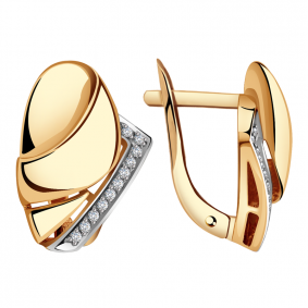 Золотые серьги Александра кл2181аск с фианитом кл2181аск фото