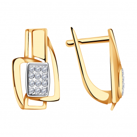 Золотые серьги Александра кл2184аск с фианитом кл2184аск фото