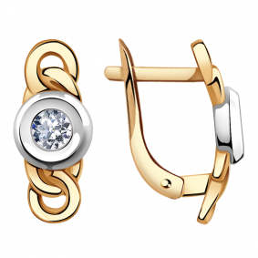 Золотые серьги Александра кл2186а-62сбк с Swarovski кл2186а-62сбк фото