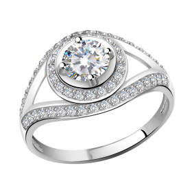 Кольцо из белого золота Александра кл2194-62сб с Swarovski кл2194-62сб фото