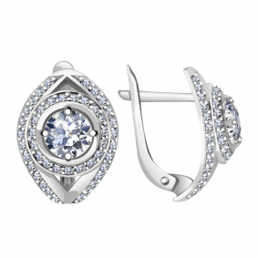 Серьги из белого золота Александра кл2194а-62сб с Swarovski кл2194а-62сб фото