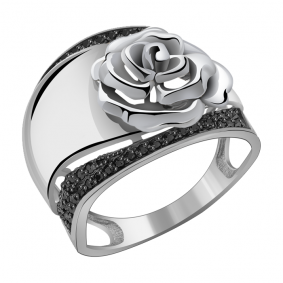 Кольцо из белого золота Александра кл2216-20сб-ч с фианитом кл2216-20сб-ч фото