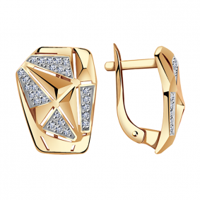 Золотые серьги Александра кл2228аск с фианитом кл2228аск фото