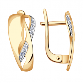 Золотые серьги Александра кл2232аск с фианитом кл2232аск фото