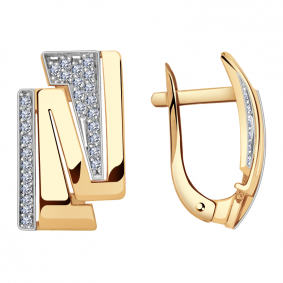 Золотые серьги Александра кл2241аск с фианитом кл2241аск фото