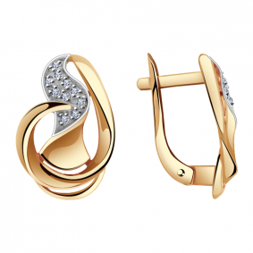 Золотые серьги Александра кл2251аск с фианитом кл2251аск фото