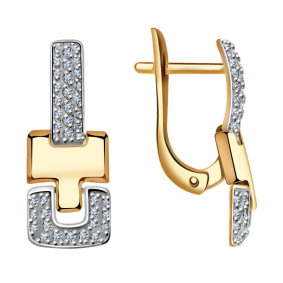 Золотые серьги Александра кл2259аск с фианитом кл2259аск фото