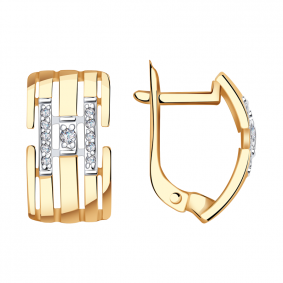 Золотые серьги Александра кл2260аск с фианитом кл2260аск фото