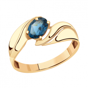 Золотое кольцо Александра кл2264-28ск с Лондон топазом кл2264-28ск фото