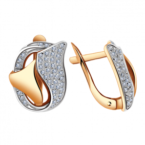 Золотые серьги Александра кл2267аск с фианитом кл2267аск фото