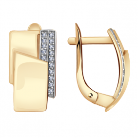 Золотые серьги Александра кл2268аск с фианитом кл2268аск фото