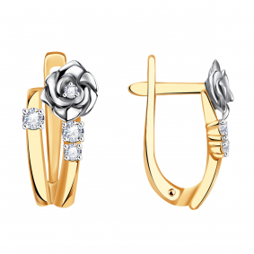 Золотые серьги Александра кл2271асбк с фианитом кл2271асбк фото